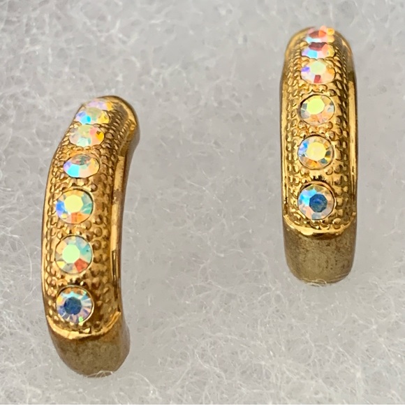 Vintage Earrings Aurora Borealis - Picture 3 of 9